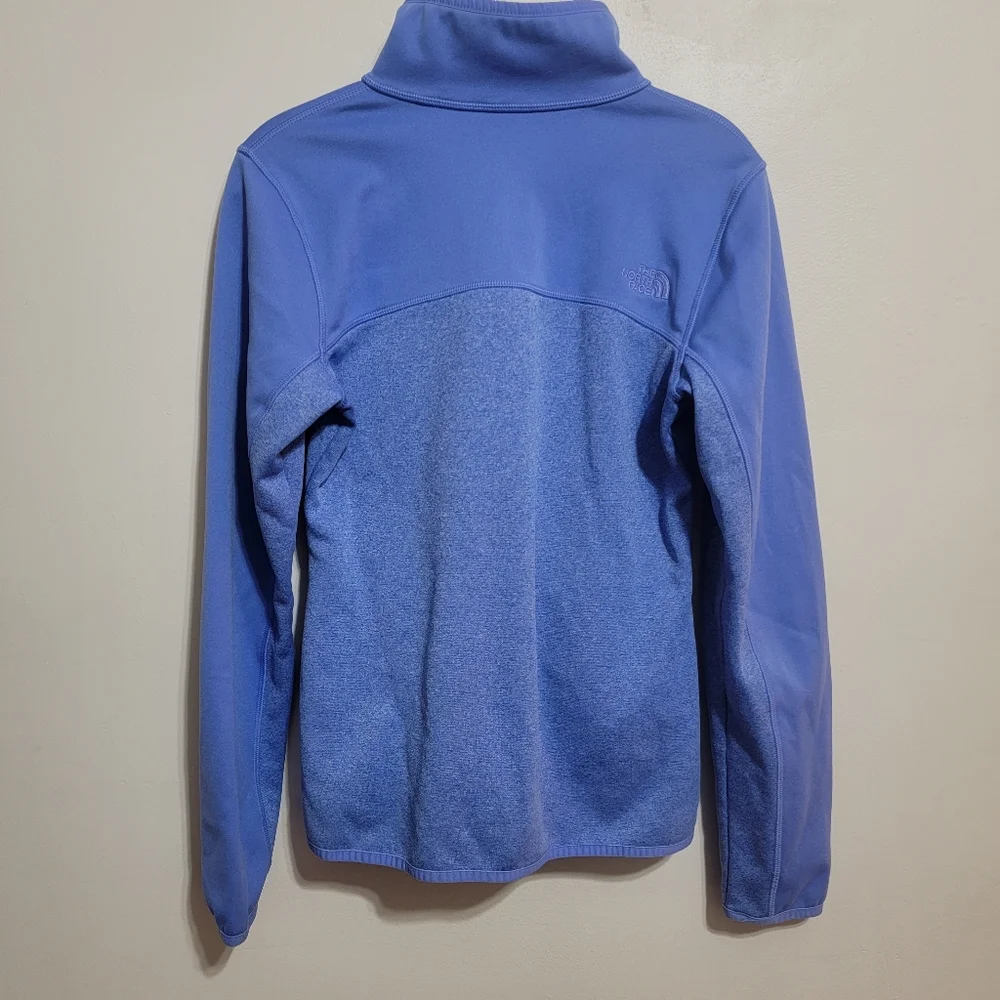North Face Jacket Womens Small Blue Full Zip Track Fleece Long Sleeve Thumbholes - Picture 5 of 8